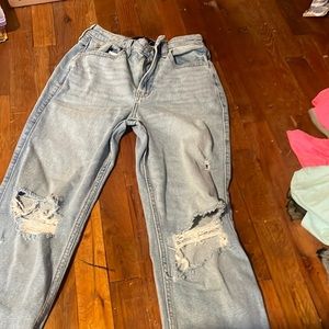 Blue ripped jeans